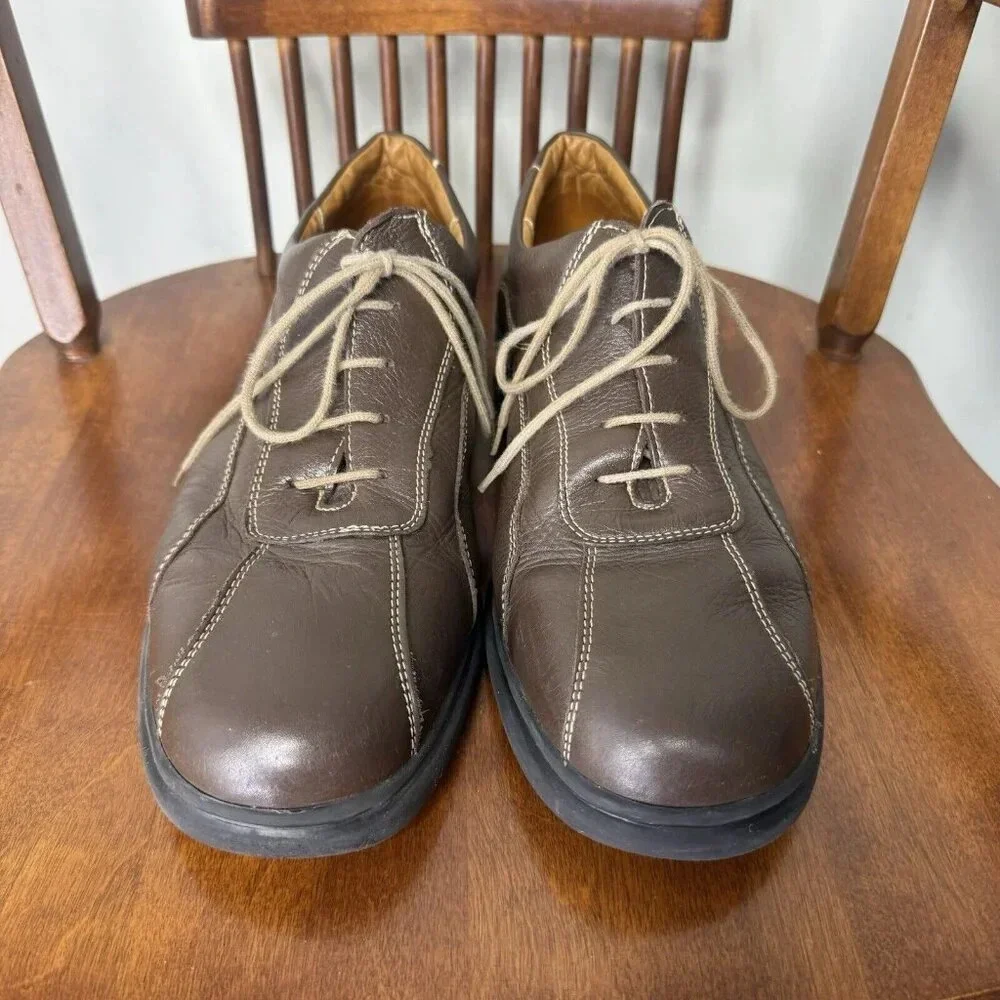 Sandro Men’s Size 10.5 D Lace Up Brown Shoes Leather Office Comfort Air Walk